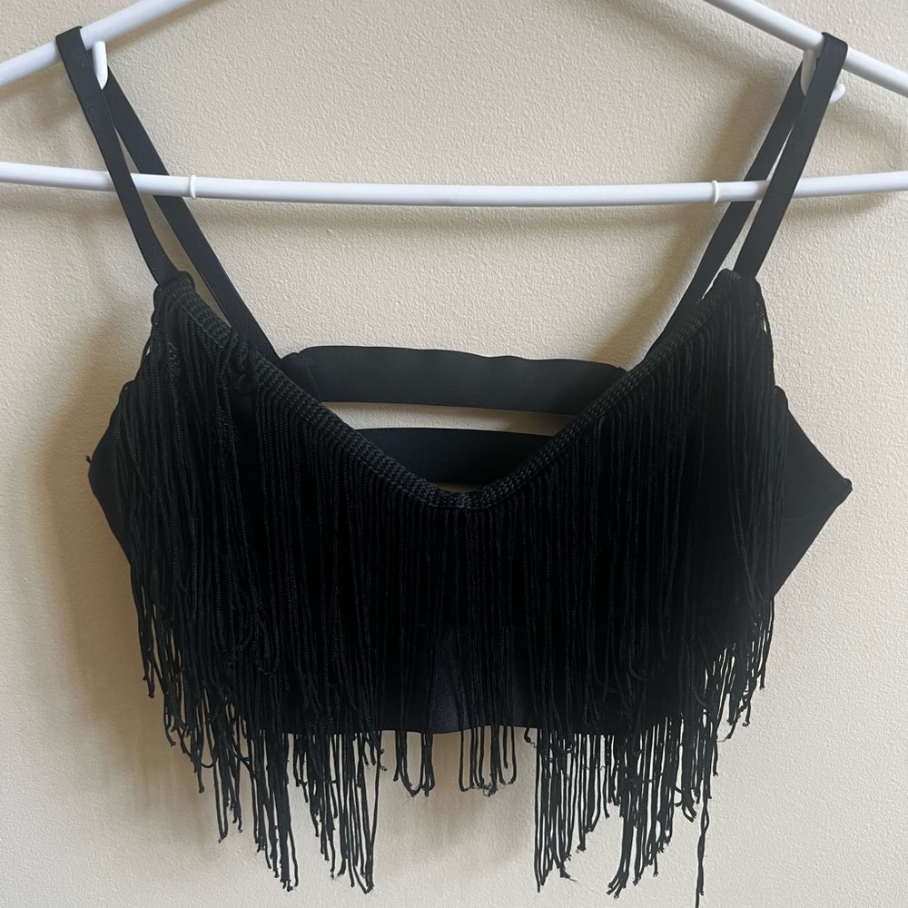 Bebe Festival Fringe Tank Crop Tube Top - Picture 4 of 6